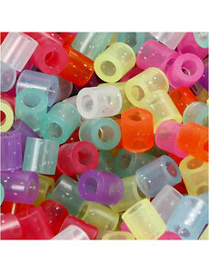 NABBI Strijkkralen, afm 5x5 mm, gatgrootte 2,5 mm, medium, glitterkleuren, 30000 div/ 1 doos