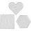 Creativ Company Onderplaat, harten, zeshoeken, vierkanten, afm 15x15-17,5x17,5 cm, JUMBO, helder, 6 stuk/ 1 doos
