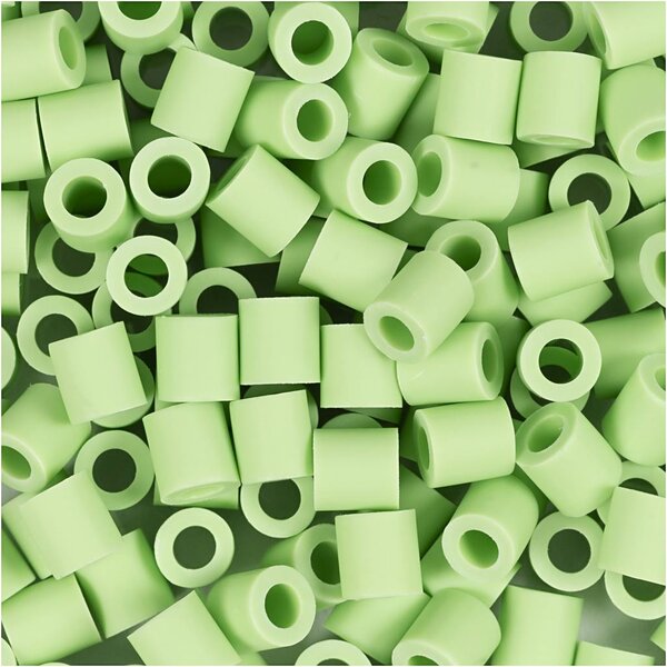 NABBI BioBeads van NABBI, afm 5x5 mm, gatgrootte 2,5 mm, medium, pastel groen, 1000 stuk/ 1 doos