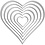 Creativ Company Stans- en embossing mallen, harten, afm 2,5x3-10x11 cm, 1 stuk