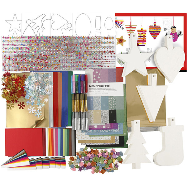 Creativ Company Kerst decoratie set, diverse kleuren, 1 set