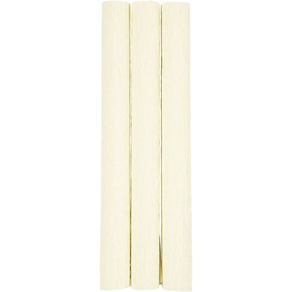 Creativ Company Crêpepapier, vel 25x60 cm, Crêpe-verhouding: 180%, 105 gr, off white, 3 vel/ 1 doos
