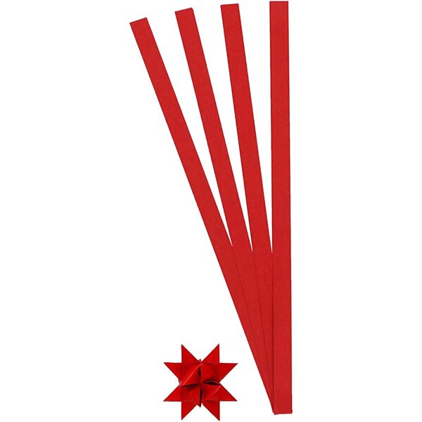 Creativ Company Vlechtstroken, L: 45 cm, d 4,5 cm, B: 10 mm, rood, 100 stroken/ 1 doos