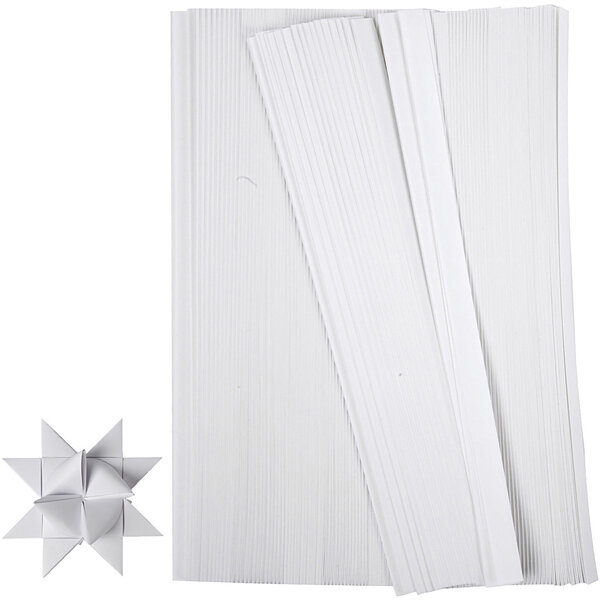 Creativ Company Vlechtstroken, L: 45 cm, B: 15 mm, d 6,5 cm, wit, 500 stroken/ 1 doos