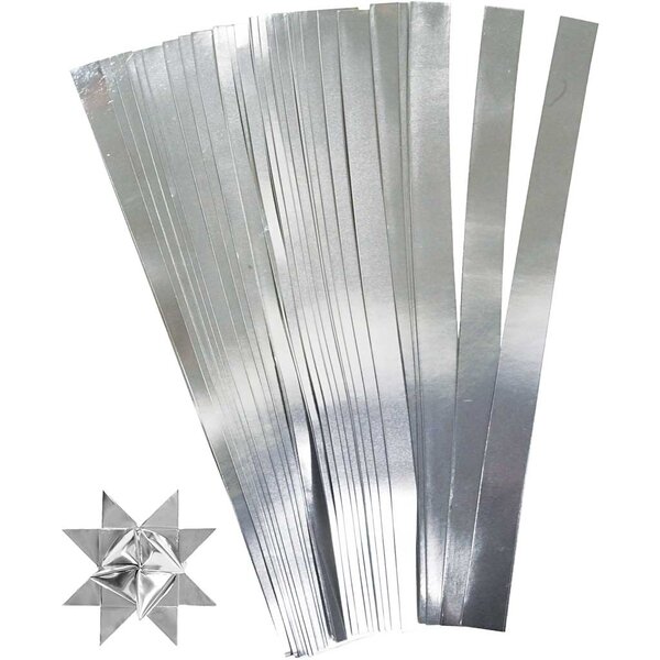 Creativ Company Vlechtstroken, L: 45 cm, B: 15 mm, d 6,5 cm, zilver, 100 stroken/ 1 doos