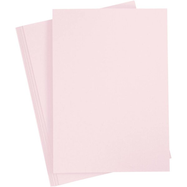 Creativ Company Karton, A4, vel 210x297 mm, 210 gr, lichtroze, 10 vel/ 1 doos