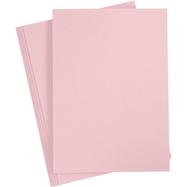 Creativ Company Karton, A4, vel 210x297 mm, 210 gr, roze, 10 vel/ 1 doos