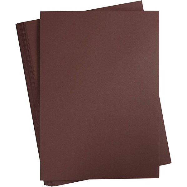 Creativ Company Gekleurd Karton, A2, vel 420x594 mm, 180 gr, donkerbruin, 100 vel/ 1 doos