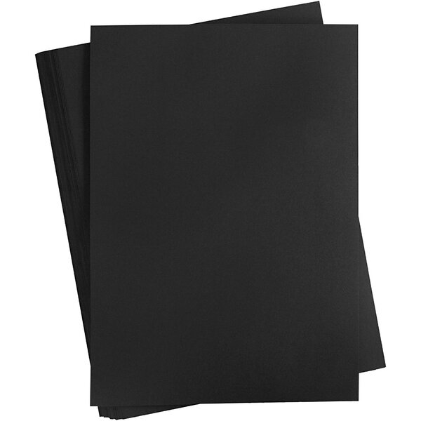 Creativ Company Gekleurd Karton, A2, vel 420x594 mm, 180 gr, zwart, 100 vel/ 1 doos