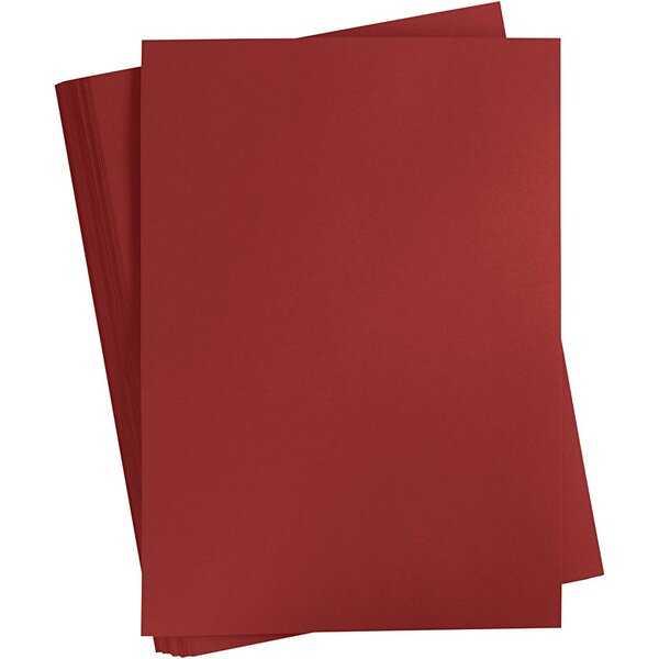 Creativ Company Gekleurd Karton, A2, vel 420x594 mm, 180 gr, donkerrood, 100 vel/ 1 doos