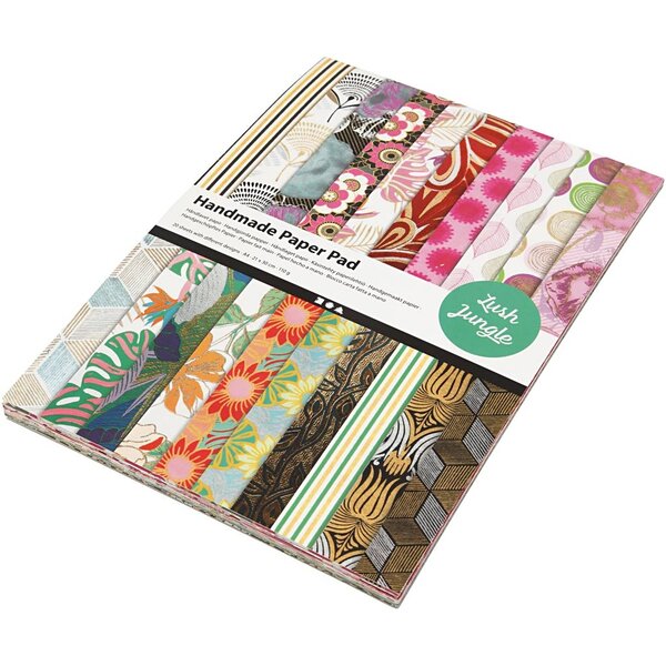 Creativ Company Handgeschept Papier, A4, vel 210x297 mm, 110-150 gr, 20 vel/ 1 doos