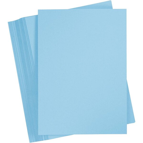 Creativ Company Gekleurd Karton, A4, vel 210x297 mm, 180 gr, lichtblauw, 100 vel/ 1 doos