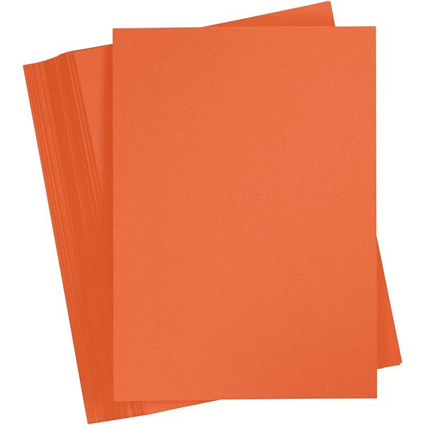 Creativ Company Gekleurd Karton, A4, vel 210x297 mm, 180 gr, oranje, 100 vel/ 1 doos