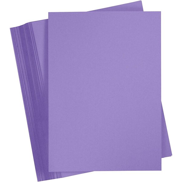 Creativ Company Gekleurd Karton, A4, vel 210x297 mm, 180 gr, paars, 100 vel/ 1 doos
