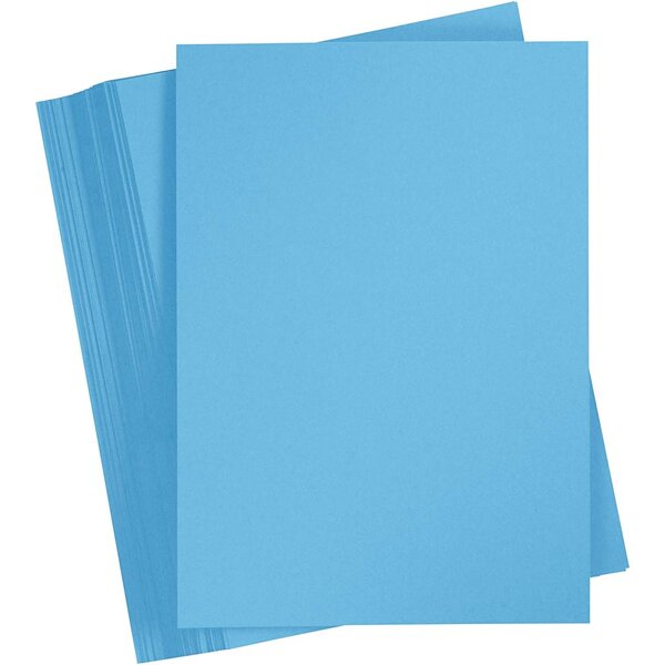 Creativ Company Gekleurd Karton, A4, vel 210x297 mm, 180 gr, blauw, 100 vel/ 1 doos