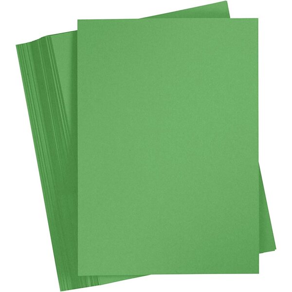 Creativ Company Gekleurd Karton, A4, vel 210x297 mm, 180 gr, gras groen, 100 vel/ 1 doos