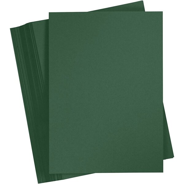Creativ Company Gekleurd Karton, A4, vel 210x297 mm, 180 gr, donkergroen, 100 vel/ 1 doos