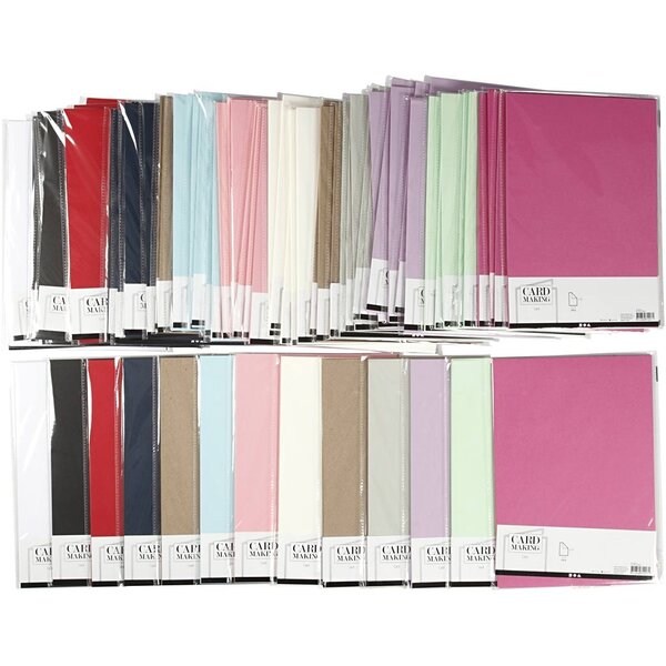 Creativ Company Karton, A4, vel 210x297 mm, 220 gr, diverse kleuren, 12x10 doos/ 1 doos