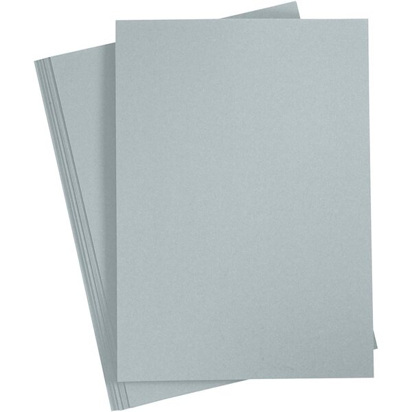 Creativ Company Karton, A4, vel 210x297 mm, 220 gr, grijs, 10 stuk/ 1 doos