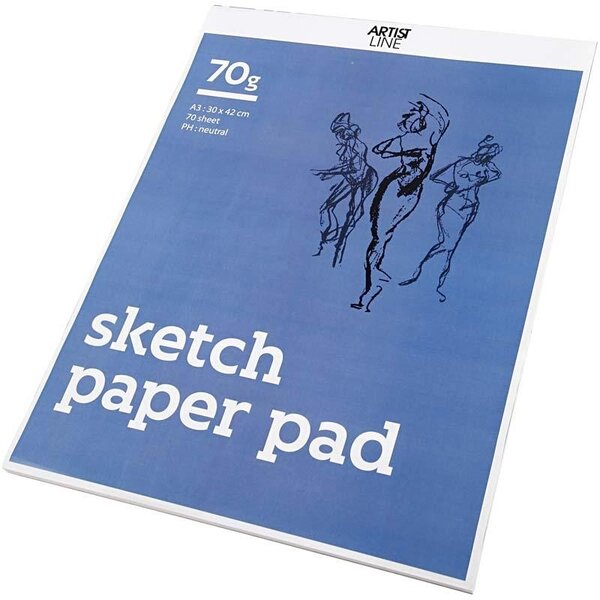 Creativ Company Schetsblok, A3, vel 297x420 mm, 70 gr, wit, 70 vel/ 1 doos