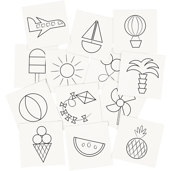 Creativ Company Memory kaarten, afm 7x7 cm, 400 gr, wit, 1 set