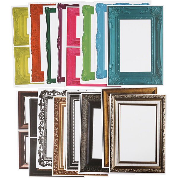 Creativ Company Lijsten, afm 26,2x18,5 cm, diverse kleuren, 64 div vellen/ 1 doos