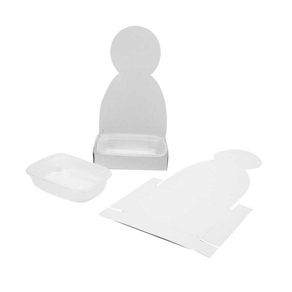 Creativ Company Waterkersbakje met figuur, persoon, H: 20 cm, wit, 6 set/ 1 doos