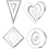 Creativ Company 3D Ornamenten, H: 18+22+24 cm, B: 15+18+22 cm, 230 gr, wit, 16 stuk/ 1 doos