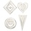 Creativ Company 3D Ornamenten, H: 18+22+24 cm, B: 15+18+22 cm, 230 gr, wit, 16 stuk/ 1 doos