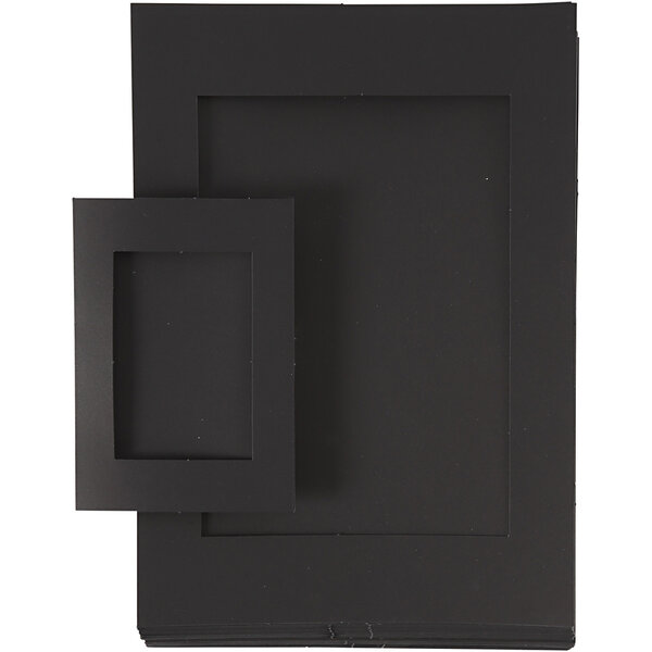 Creativ Company Passepartout lijsten, afm A4+A6, 180 gr, zwart, 2x60 stuk/ 1 doos