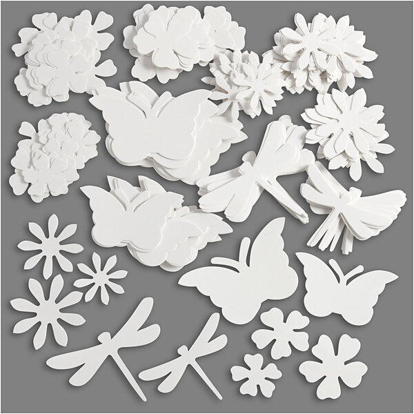 Creativ Company Uitgestanste vormen, afm 4,5-12 cm, 240 gr, wit, 362 stuk/ 1 doos