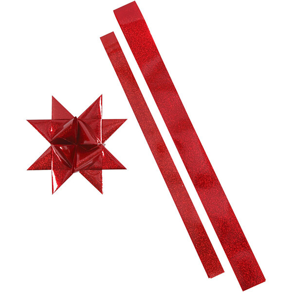 Vivi Gade Sterstroken, L: 86+100 cm, B: 25+40 mm, d 11,5+18,5 cm, rood, rood glitter, 16 stroken/ 1 doos