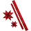 Vivi Gade Sterstroken, L: 86+100 cm, B: 25+40 mm, d 11,5+18,5 cm, rood, rood glitter, 16 stroken/ 1 doos