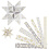 Vivi Gade Papieren vlechtstroken, L: 44+78 cm, d 6,5+11,5 cm, B: 15+25 mm, goud, wit, 48 stroken/ 1 doos