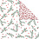 Vivi Gade Design papier, tak en stippen, vel 30,5x30,5 cm, 180 gr, goud, groen, rood, wit, 3 vel/ 1 doos