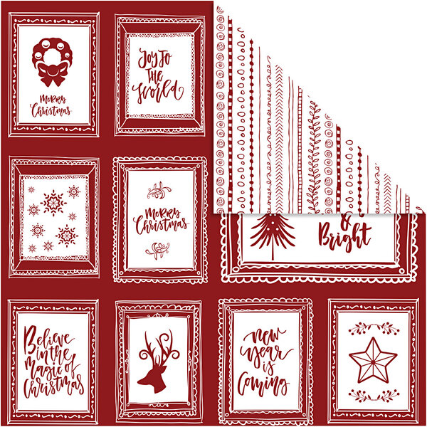 Vivi Gade Design papier, lijsten met tekst en doodles, vel 30,5x30,5 cm, 180 gr, 5 vel/ 1 doos