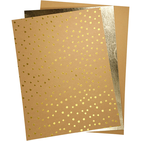 Creativ Company Faux Leather Papier, vel 21x27,5+21x28,5+21x29,5 cm, dikte 0,55 mm, unikleurig,met folie,bedrukt, 3 vel/ 1 doos