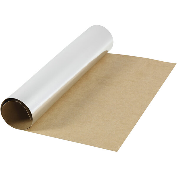 Creativ Company Faux Leather Papier, B: 49 cm, unikleurig,met folie, 350 gr, zilver, 1 m/ 1 rol