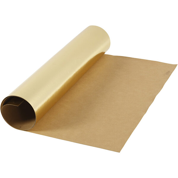 Creativ Company Faux Leather Papier, B: 49 cm, unikleurig,met folie, 350 gr, goud, 1 m/ 1 rol