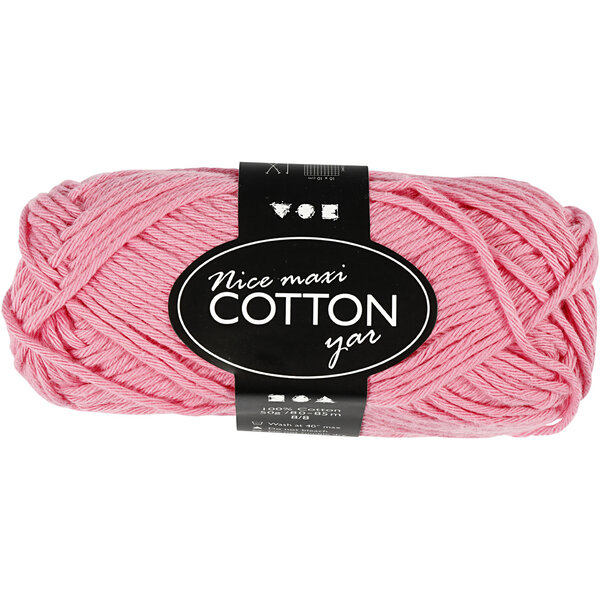 Creativ Company Katoengaren, afm 8/8, L: 80-85 M, afm maxi, lichtrood, 50 gr/ 1 bol