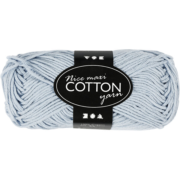 Creativ Company Katoengaren, afm 8/8, L: 80-85 M, afm maxi, lichtblauw, 50 gr/ 1 bol