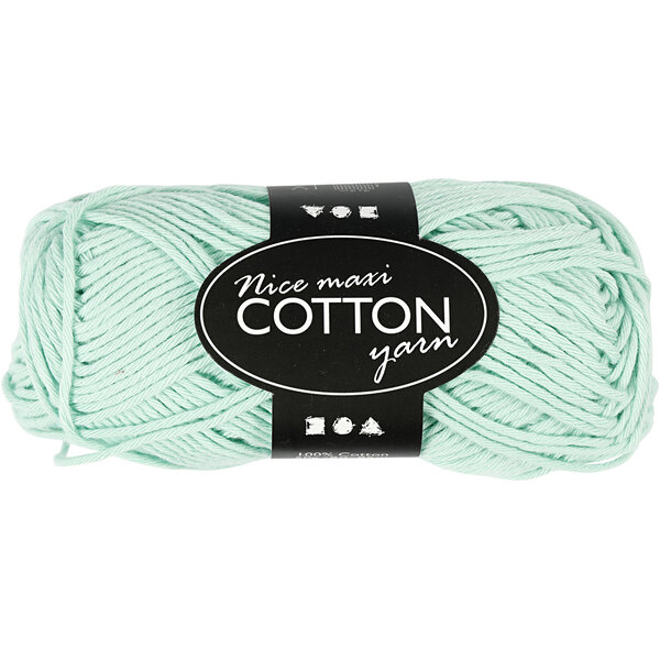 Creativ Company Katoengaren, afm 8/8, L: 80-85 M, afm maxi, lichtgroen, 50 gr/ 1 bol