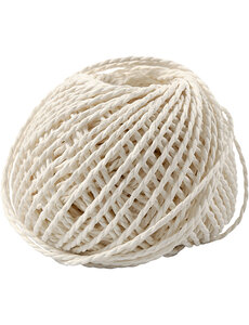 Creativ Company Papier Garen, dikte 2,5-3 mm, wit, 150 gr, 40 m/ 1 bol