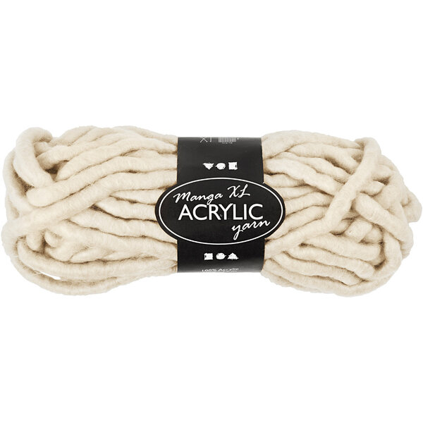 Creativ Company XL Garen van Acryl, L: 17 M, afm manga, off-white, 200 gr/ 1 bol