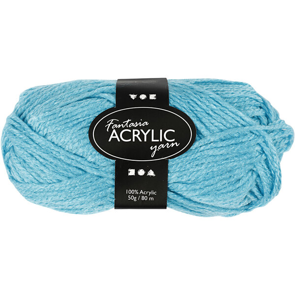 Creativ Company Fantasia acrylgaren, L: 80 M, turquoise, 50 gr/ 1 bol