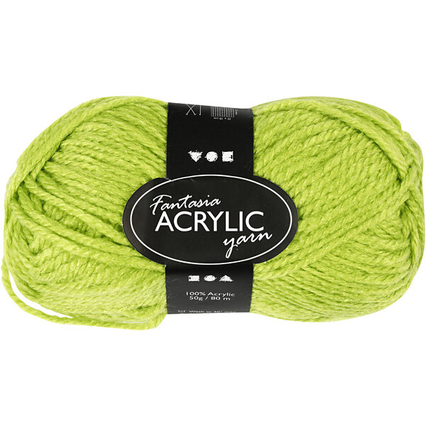 Creativ Company Fantasia acrylgaren, L: 80 M, lichtgroen, 50 gr/ 1 bol