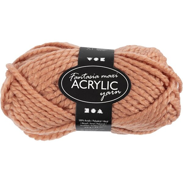 Creativ Company Fantasia Acrylgaren, L: 35 M, Maxi, beige, 50 gr/ 1 bol