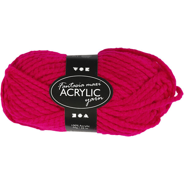 Creativ Company Fantasia Acrylgaren, L: 35 M, Maxi, fuchsia, 50 gr/ 1 bol