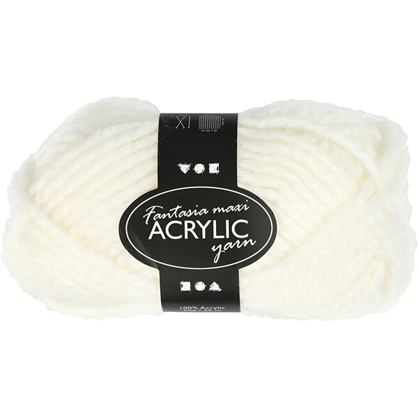 Creativ Company Fantasia Acrylgaren, L: 35 M, Maxi, off-white, 50 gr/ 1 bol