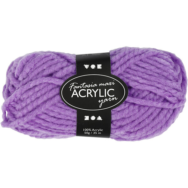 Creativ Company Fantasia Acrylgaren, L: 35 M, Maxi, paars, 50 gr/ 1 bol